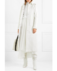 Женский белый кожаный плащ от Gabriela Hearst