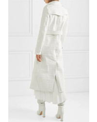 Женский белый кожаный плащ от Gabriela Hearst