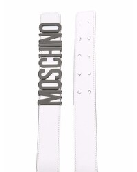 Мужской белый кожаный ремень от Moschino