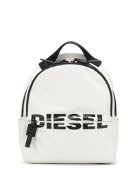 Женский белый кожаный рюкзак с принтом от Diesel
