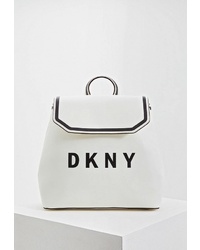 Женский белый кожаный рюкзак с принтом от DKNY