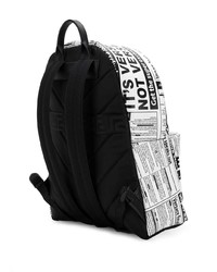 Мужской белый кожаный рюкзак с принтом от Versace