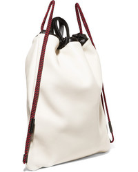 Женский белый кожаный рюкзак с принтом от Gucci