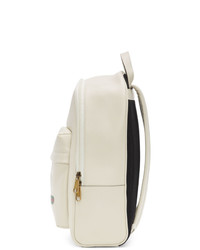 Мужской белый кожаный рюкзак с принтом от Gucci