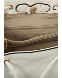 Женский белый кожаный рюкзак от Chantal