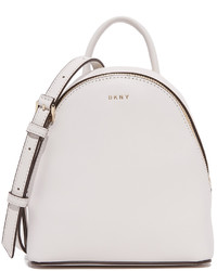 Женский белый кожаный рюкзак от DKNY