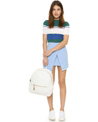 Женский белый кожаный рюкзак от Deux Lux