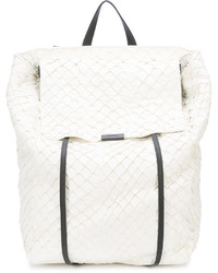 Женский белый кожаный рюкзак от OSKLEN