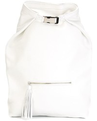 Женский белый кожаный рюкзак