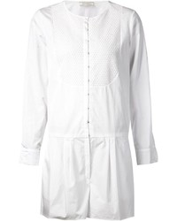 Белый комбинезон с шортами в сеточку от Nina Ricci