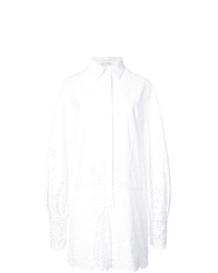 Белый комбинезон с шортами с вышивкой от Oscar de la Renta