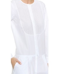 Белый комбинезон с шортами с люверсами от Nina Ricci