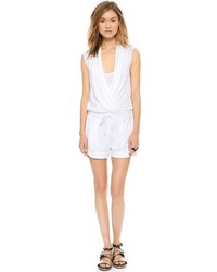 Белый комбинезон с шортами от Helmut Lang