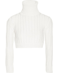 Белый короткий свитер от Calvin Klein