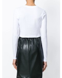 Белый короткий свитер от Calvin Klein Jeans