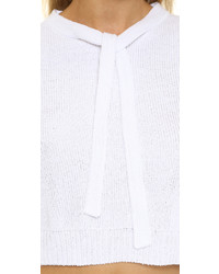 Белый короткий свитер