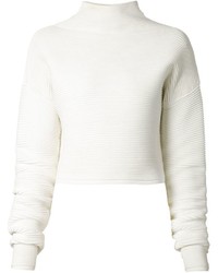 Белый короткий свитер от Dion Lee