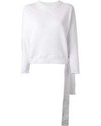 Белый короткий свитер от Maison Martin Margiela