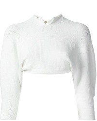 Белый короткий свитер от Meadham Kirchhoff