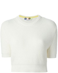 Белый короткий свитер от MSGM
