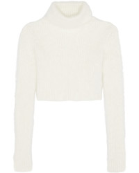 Белый короткий свитер от Roberto Cavalli