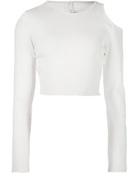 Белый короткий свитер от Thierry Mugler