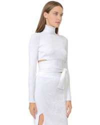 Белый короткий свитер от Cushnie et Ochs