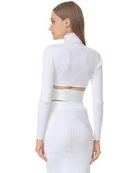 Белый короткий свитер от Cushnie et Ochs