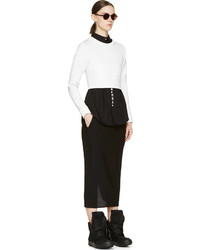 Белый короткий свитер от Hood by Air