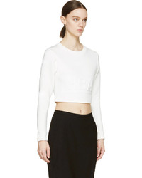 Белый короткий свитер от Hood by Air