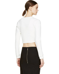 Белый короткий свитер от Hood by Air