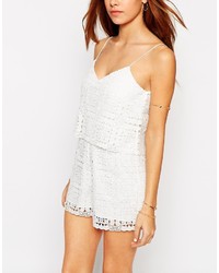 Белый кружевной комбинезон с шортами от Asos
