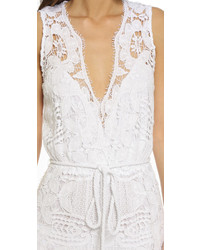 Белый кружевной комбинезон от Miguelina