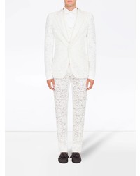 Мужской белый кружевной пиджак от Dolce & Gabbana