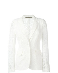 Женский белый кружевной пиджак от Ermanno Scervino
