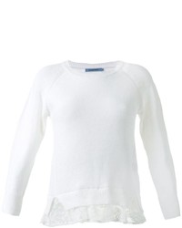 Женский белый кружевной свитер с круглым вырезом от GUILD PRIME