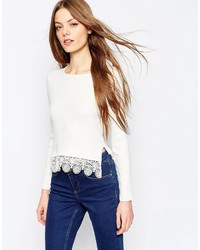 Женский белый кружевной свитер от Asos