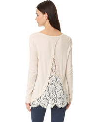 Женский белый кружевной свитер от Joie