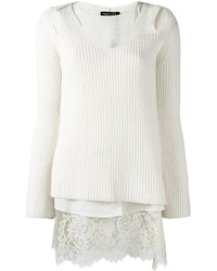 Женский белый кружевной свитер от Twin-Set