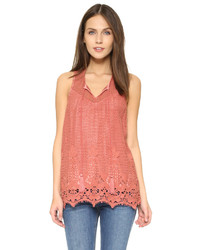 Белый кружевной топ без рукавов от Ella Moss