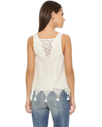 Белый кружевной топ без рукавов от Ramy Brook