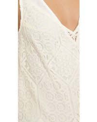 Белый кружевной топ без рукавов от Ramy Brook