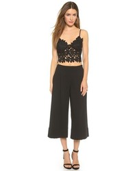 Белый кружевной укороченный топ от Line & Dot