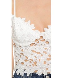 Белый кружевной укороченный топ от Line & Dot