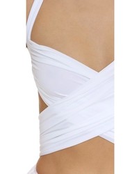 Белый купальник с вырезом от Norma Kamali