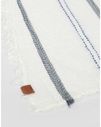 Мужской белый легкий шарф в горизонтальную полоску от Esprit