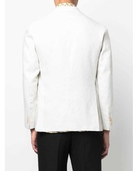 Мужской белый льняной двубортный пиджак от Boglioli