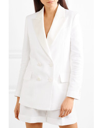 Женский белый льняной двубортный пиджак от Racil