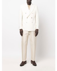 Мужской белый льняной двубортный пиджак от Tagliatore