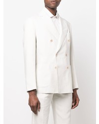 Мужской белый льняной двубортный пиджак от Boglioli